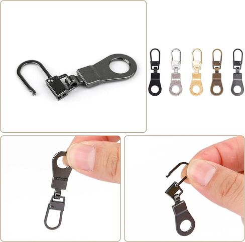 10 قطعة سحاب سحب بديل قابل للفصل سحاب سحب علامات التبويب استبدال سحاب سحب للثقوب الصغيرة سترات الأمتعة حقائب الظهر (5 ألوان) in Kuwait