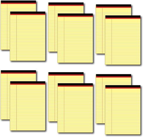 Legal Pads 8.5 x 11, 2 Pack Wide Ruled Lined Notepad, Yellow Legal Pads of Paper Legal Notepads, Micro Perforated Note Pads 8.5 x 11 Legal Pad, Yellow Legal Pads, 50 Sheets Per Writing Pad in Saudi Arabia