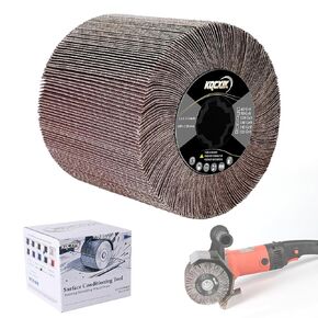 أداة تكييف السطح 4.7 بوصة × 4 بوصة، عجلة رسم سلك قماش صنفرة 60 حبيبة لآلات الصقل، طبلة كاشطة تبديد الحرارة بسرعة لتلميع المعادن والخشب والبلاستيك in Kuwait