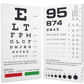 2 حزمة من مخطط العين سنيلين وروزنباوم لفحص العين، بطاقة اختبار رؤية بلاستيكية مزدوجة الجوانب، محمولة 2 في 1 مخططات رؤية للممرضات والطلاب والاستخدام المنزلي in Kuwait