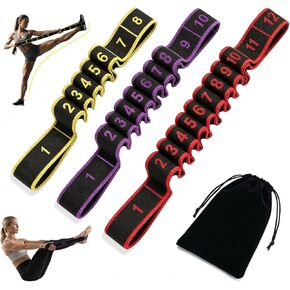 3 Fitness Resistance Bands for Stretching and Yoga, 8 10 12 Segment Number Stretch Resistance Band, Adjustable Exercise Bands for Full Body Stretching Shaping and Training in Saudi Arabia