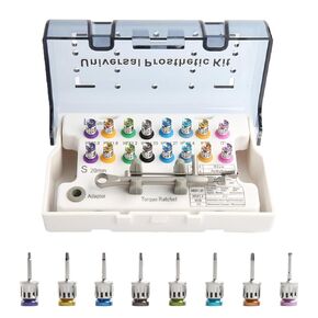 Dental Implant Torque Wrench Universal Kit with 10-70Ncm Torque Adjustable Ratchet 16pcs, Secure/Disassemble Implant Restorations Tools for Dentists,Fully Autoclavable in Kuwait