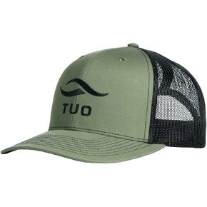 TUO Logo Trucker Hat - Stylish Cotton/Poly Blend with Embroidered Logo Icon and Adjustable Snapback (Black) in Kuwait