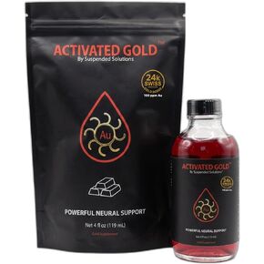 الذهب المنشط - 4 أوقية، مكمل الذهب الغروي النقي عيار 24 قيراط، جزيئات الذهب النانوية، الدعم المعرفي، التركيز والوضوح in Kuwait