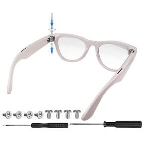 مجموعة براغي إكسسوارات النظارات لنظارات Ray Ban Meta Wayfarer وSkyler وHeadliner Gen 1/2 وOakley Meta HSTN (متوافقة فقط مع نظارات الذكاء الاصطناعي المذكورة أعلاه) - تتضمن 8 براغي من الفولاذ المقاوم للصدأ in Kuwait