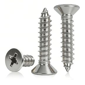 #4 x 1/2 [100 Pack] Flat Head Phillips Drive Self Tapping Screws, Sheet Metal Screws, 304 Stainless Steel (18-8), Corrosion Resistant Screws for Wood, Sheet Metal and More in Saudi Arabia