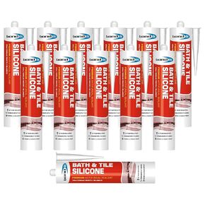 سيليكون للحمام والبلاط من بوند إت، مانع تسرب أسيتوكسي ممتاز طويل الأمد، سيليكون صحي مرن مقاوم للماء - الحمامات والمطابخ والاستحمام والأحواض والمغاسل وأسطح العمل والبلاطات الخلفية، 10 أونصة، أبيض in Kuwait