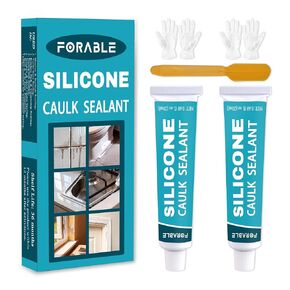 Silicone Caulk Clear Silicone Sealant Waterproof Stronger Adhesion for Kitchen & Bathroom, Window, Door 0.68 fl.oz * 2 Pack in Saudi Arabia