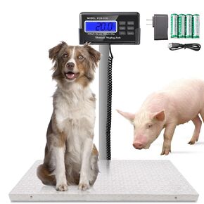 Pet Scale for Large Dog 1100lb x 0.2lb Livestock Scale for Large Breed Animal Postal Scale with 40.7" x 20.9" Stainless Steel Platform Dual Power Supply(Without Rod) in Saudi Arabia