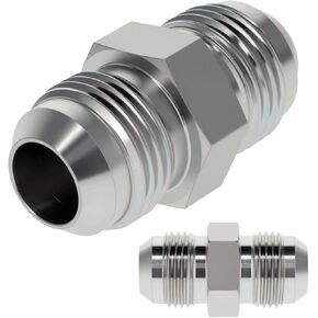 موصل خرطوم هيدروليكي 3/8 بوصة ذكر JIC (9/16 بوصة - 18 خيط) × 3/8 بوصة ذكر JIC 2403-06-06 SAE J514 قياسي، تركيب محول أنبوب مستقيم من الفولاذ الكربوني المتوهج (عبوتان) in Kuwait