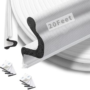 40 Feet Kerf Door Weather Stripping Seal With 8 PCS Corner Seals, Long Reach V-Shaped Strip for Frame Insulation and Soundproofing Large Gaps (Brown) in Kuwait