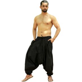 SARJANA HANDICRAFTS Men's Cotton Solid Harem Pants Yoga Trousers Hippie in Kuwait