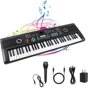 61 Keys Piano Keyboard, Electronic Digital Piano with Built-in Speaker Microphone, Portable Keyboard Gift Teaching for Beginners, Electric Piano for Kids, Birthday Gift for Children in Saudi Arabia