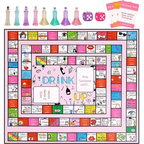 ألعاب الشرب لحفلات البالغين، ألعاب حفلات العزوبية ذات حصيرة جلدية ممتعة أكبر للكبار، لعبة الحفلات الليلية للفتيات لعمر 21+، 2-8 لاعبين (وردي) in Kuwait