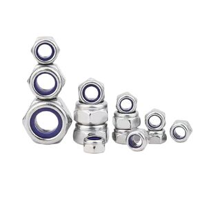 DIN985 304 A2 Stainless Steel Hex Hexagon Nylon Insert Self Lock Nut M2 M2.5 M3 M3.5 M4 M5 M6 M8 M10 M12 M16 Nylock Nut Locknut(25pcs M5) in Kuwait