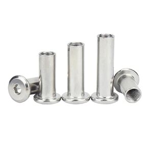 1/10x M2 M3 M4 to M10 304 Stainless Steel Flat Hex Hexagon Socket Head Connector Rivet Furniture Table Cot Bed Sleeve Insert Nut(3pcs M6x8,45mm) in Kuwait