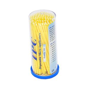 100 Pieces Dental Disposable Product Dental Micro Applicator Brush Bendable Fine Yellow in Kuwait