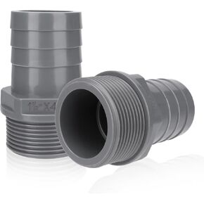 2 حزمة من تركيبات الأنابيب البلاستيكية من سلسلة 1436، محول ذكر شائك 1-1/2 بوصة × NPT، رمادي، جدول 40 in Kuwait