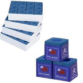 Kmise Professional Pool Cue Chalk, 12 Cubs / 48 Cubs Billiard Chalk with Storage Box Fine Powder Pool Chalk Cubes 4 Colors Billiard Cue Chalk Suitable for Each Cue Tip Size (Pink/Blue/Grey/Cyan) in Kuwait
