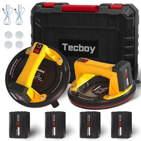 أداة رفع أكواب شفط البلاط الكهربائية للزجاج 8 بوصات شديدة التحمل ببطارية 680 رطلًا تعمل ببطاريات 4X 2400 مللي أمبير في الساعة، مضخة بدء تلقائي، لرفع الزجاج الكبير والبلاط والجرانيت والمعادن والأرضيات in Kuwait