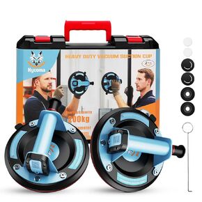 Suction Cups for Glass Lifting: 8" Tile Suction Cup Lifter with Metal Handle and Pump, 400KG Load Capacity Heavy Duty Vacuum Lifter for Lifting Large Tile, Granite, Metal, Windows (2-Pack) in Saudi Arabia