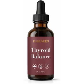 Pureveen Thyroid Balance, Thyroid Support Drops for Women, Liquid Supplement with Milk Thistle, Selenium, Zinc, Magnesium, Daily Wellness & Energy Support, 60ML in Saudi Arabia