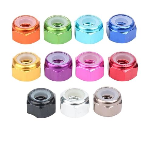 M2 M2.5 M3 M4 M5 M6 M8 Aluminum Hex Nylon Lock Nut Anodized Multi-Color Colourful Aluminum Alloy Insert Locking Nuts 5pcs-10pcs(Sky Blue,M5 (8Pcs)) in Kuwait