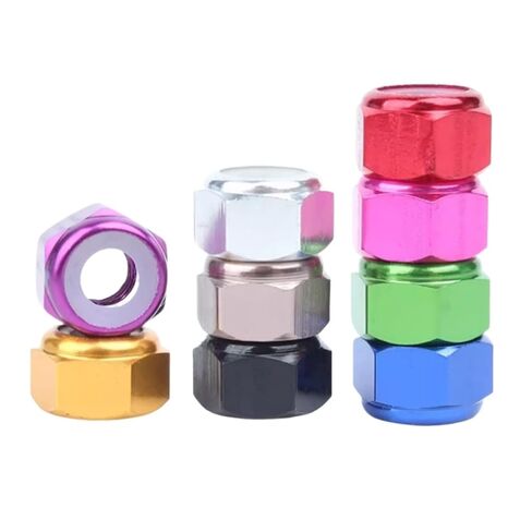 M2 M2.5 M3 M4 M5 M6 M8 Aluminum Hex Nylon Lock Nut Anodized Multi-Color Colourful Aluminum Alloy Insert Locking Nuts 5pcs-10pcs(Sky Blue,M5 (8Pcs)) in Saudi Arabia