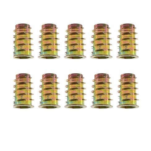 M4 M5 M6 M8 M10 Zinc Alloy Furniture Nut Hex Drive Insert Nuts T-Type Woodworking Wood Insertnut Table Desk Chair Bed Nutsert(Zinc Alloy (20Pcs),M4x10mm) in Kuwait