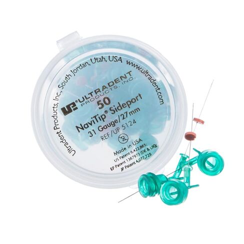 Ultradent 5124 NaviTip أطراف الري ذات المنفذ الجانبي المزدوج 27 مم 31 مقياس أخضر 50/عبوة in Kuwait