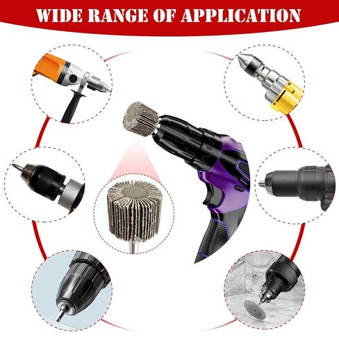 20 Pcs Flap Wheel Sander Set, 80 Grits High Durability Sanding Wheel, 1/4 Inch Shank (6mm) Die Grinder Accessory, Resin Adhesive & Electrostatic Sanding for Drill, Electric Grinder & Various Tools in Saudi Arabia