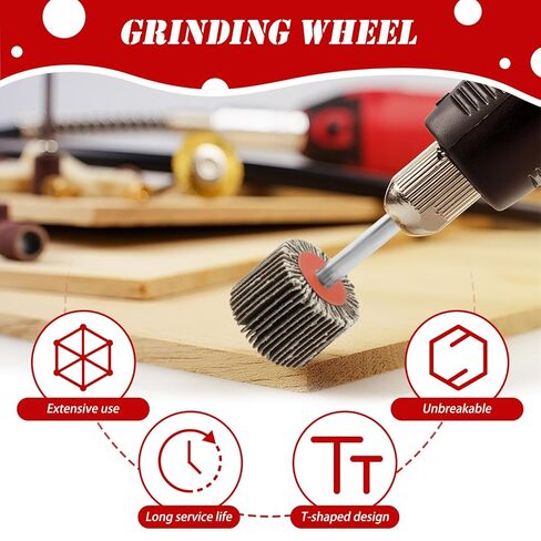 20 Pcs Flap Wheel Sander Set, 80 Grits High Durability Sanding Wheel, 1/4 Inch Shank (6mm) Die Grinder Accessory, Resin Adhesive & Electrostatic Sanding for Drill, Electric Grinder & Various Tools in Saudi Arabia