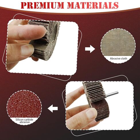 20 Pcs Flap Wheel Sander Set, 80 Grits High Durability Sanding Wheel, 1/4 Inch Shank (6mm) Die Grinder Accessory, Resin Adhesive & Electrostatic Sanding for Drill, Electric Grinder & Various Tools in Saudi Arabia