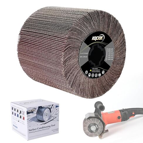 أداة تكييف السطح 4.7 بوصة × 4 بوصة، عجلة رسم سلك قماش صنفرة 60 حبيبة لآلات الصقل، طبلة كاشطة تبديد الحرارة بسرعة لتلميع المعادن والخشب والبلاستيك in Kuwait