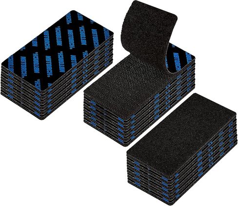 Heavy Duty Hook and Loop Strips with Adhesive, 4x2 Inch Industrial Strength Tape Stick 12 Sets,Strong Sticky Back Fastener Holds 16 lbs,Indoor & Outdoor Use, Black in Kuwait