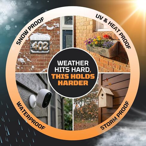 شريط تثبيت لاصق وحلقة شديد التحمل من TOOLTROOPERS - مصمم للاستخدام الخارجي الشديد مع لاصق قوي للغاية ومقاوم للأشعة فوق البنفسجية ومقاوم للطقس - يحمل ما يصل إلى 20 رطلًا على الطوب والخرسانة والأسطح الخشنة الأخرى - لفة بطول 16 قدمًا in Kuwait