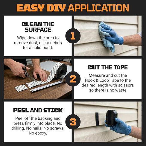 شريط تثبيت لاصق وحلقة شديد التحمل من TOOLTROOPERS - مصمم للاستخدام الخارجي الشديد مع لاصق قوي للغاية ومقاوم للأشعة فوق البنفسجية ومقاوم للطقس - يحمل ما يصل إلى 20 رطلًا على الطوب والخرسانة والأسطح الخشنة الأخرى - لفة بطول 16 قدمًا in Kuwait