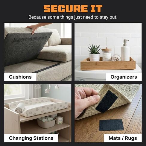 شرائط تثبيت بخطاف وحلقة شديدة التحمل من TOOLTROOPERS مقاس 4 × 2 بوصة (12 حزمة) - للاستخدام الداخلي والخارجي مع لاصق آمن على الحائط للأشعة فوق البنفسجية ومقاوم للطقس - يتحمل ما يصل إلى 20 رطل - تأمين السجاد ووسائد الأريكة أو تنظيم الكابلات in Kuwait