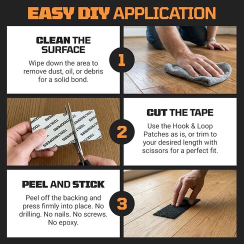 شرائط تثبيت بخطاف وحلقة شديدة التحمل من TOOLTROOPERS مقاس 4 × 2 بوصة (12 حزمة) - للاستخدام الداخلي والخارجي مع لاصق آمن على الحائط للأشعة فوق البنفسجية ومقاوم للطقس - يتحمل ما يصل إلى 20 رطل - تأمين السجاد ووسائد الأريكة أو تنظيم الكابلات in Kuwait