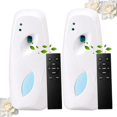 (2-pack) Automatic Air Freshener Spray Dispenser, Wall Mounted or Freestanding Sprayer Holder, Multiple Time Settings, Commercial and Hotel, Bathroom, Office etc (Black, BT) in Kuwait