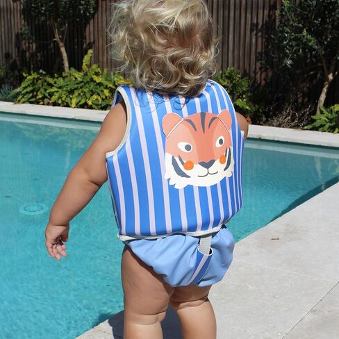 SUNNYLiFE Swim Vest, 1-2 Years, Blue, EPE/Natural Rubber/Polyester, 13.39x12.6x1.77 Inches, 1.27 lbs, Tino The Tiger Design in Saudi Arabia