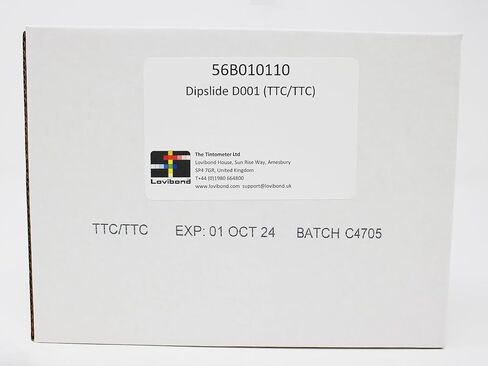 Lovibond 56B010110 Dipslide: D001 TTC/TTC، إجمالي العدد القابل للحياة (TVC) في المياه والأسطح، 10/pk in Kuwait