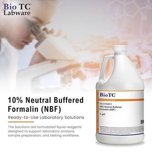 10% فورمالين مخزن محايد NBF جاهز للاستخدام، مثبت الأنسجة النسيجية، الفورمالديهايد، حفظ العينات الرطبة، كيميائي للأبحاث - 1 جالون in Saudi Arabia
