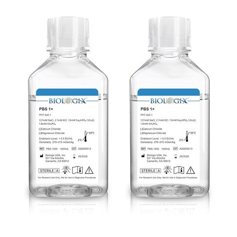 Phosphate Buffered Saline 1X, PBS Buffer 0.1um Filtration, 7.4pH, Sterilize, 1X Concentrate, Reay to use Buffer for Laboratory, 1000ml/Bottle in Saudi Arabia