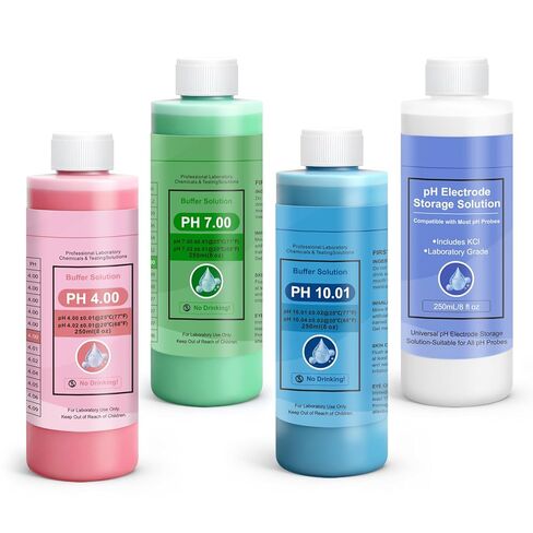 pH Calibration Buffer Solution Kit (pH 4.00, 7.00 & 10.01), and 3M pH Probe Storage Solution for pH/ORP Electrodes, 250 mL (8oz) Each in Saudi Arabia