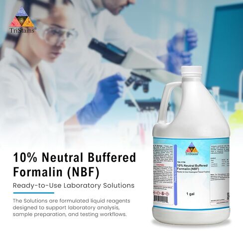 10% من الفورمالين المخزن المحايد (NBF) مثبت الأنسجة النسيجية الجاهز للاستخدام، حفظ العينات الرطبة من الفورمالديهايد، مادة كيميائية للأبحاث 1 جالون in Kuwait