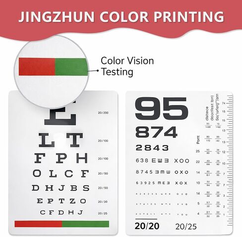 2 حزمة من مخطط العين سنيلين وروزنباوم لفحص العين، بطاقة اختبار رؤية بلاستيكية مزدوجة الجوانب، محمولة 2 في 1 مخططات رؤية للممرضات والطلاب والاستخدام المنزلي in Kuwait