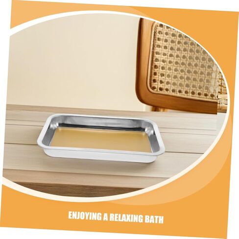 Luxshiny 2pcs Wax-Lined Dissecting Pan: 31x21cm Heavy-Duty Stainless Steel Lab Tray for Medical Schools - Anti-Spill Equipment for Student Experiments in Kuwait