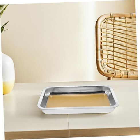 Luxshiny 2pcs Wax-Lined Dissecting Pan: 31x21cm Heavy-Duty Stainless Steel Lab Tray for Medical Schools - Anti-Spill Equipment for Student Experiments in Kuwait