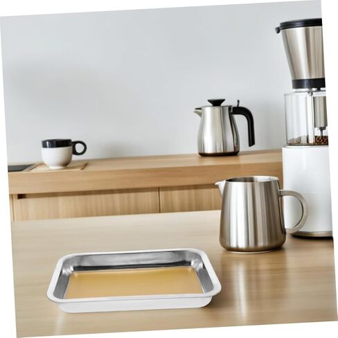 Luxshiny 2pcs Wax-Lined Dissecting Pan: 31x21cm Heavy-Duty Stainless Steel Lab Tray for Medical Schools - Anti-Spill Equipment for Student Experiments in Kuwait